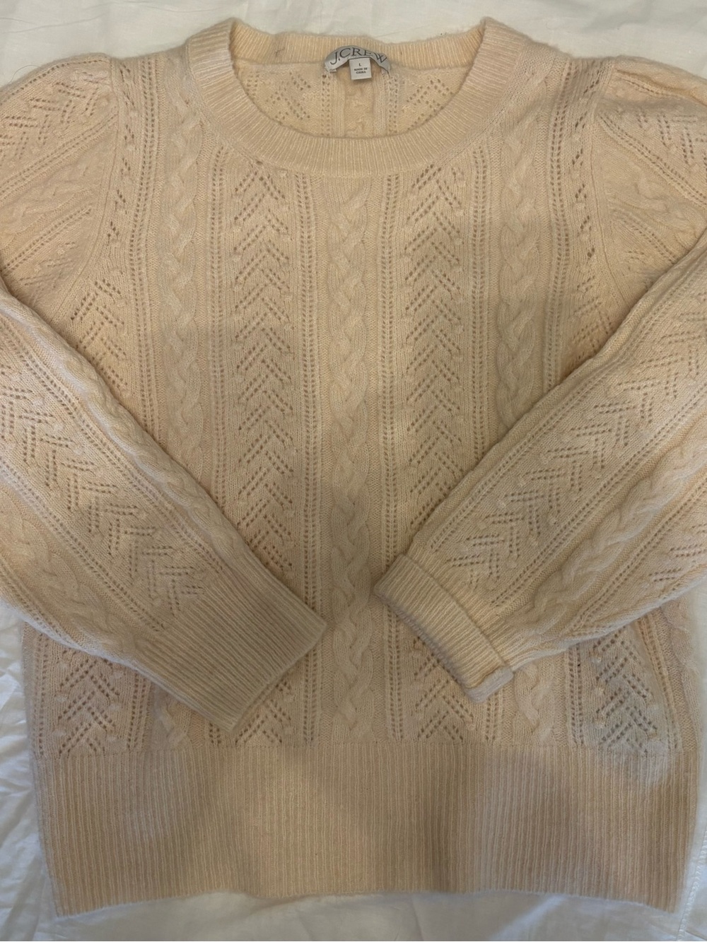 J.Crew Soft Cream Cable Knit Sweater
